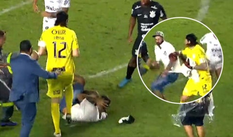 Cássio y la agresión de un hincha del Santos.