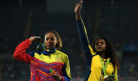 Caterine Ibargüen y Yulimas Rojas