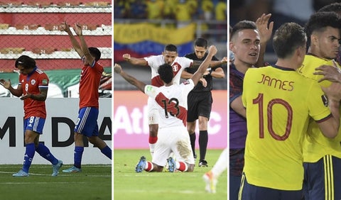 Chile, Perú y Colombia