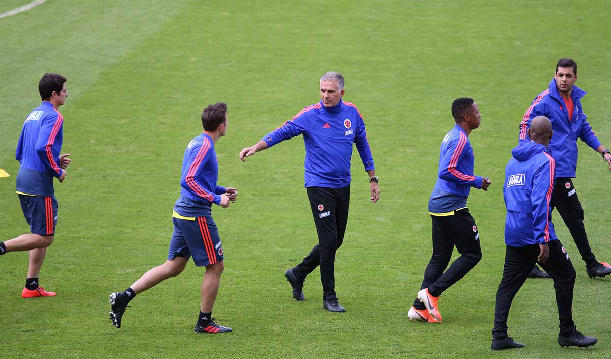 Selección Colombia, entrenamiento Uruguay