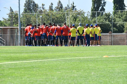 La Selección Colombia sub-20 en uno de sus entrenamientos en territorio chileno