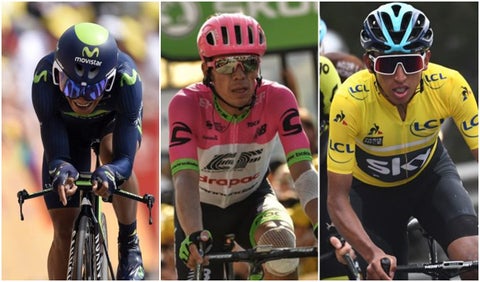 Nairo Quintana, Rigoberto Urán y Egan Bernal