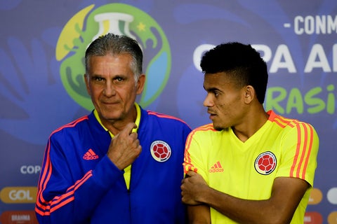 Carlos Queiroz y Luis Díaz - Selección Colombia