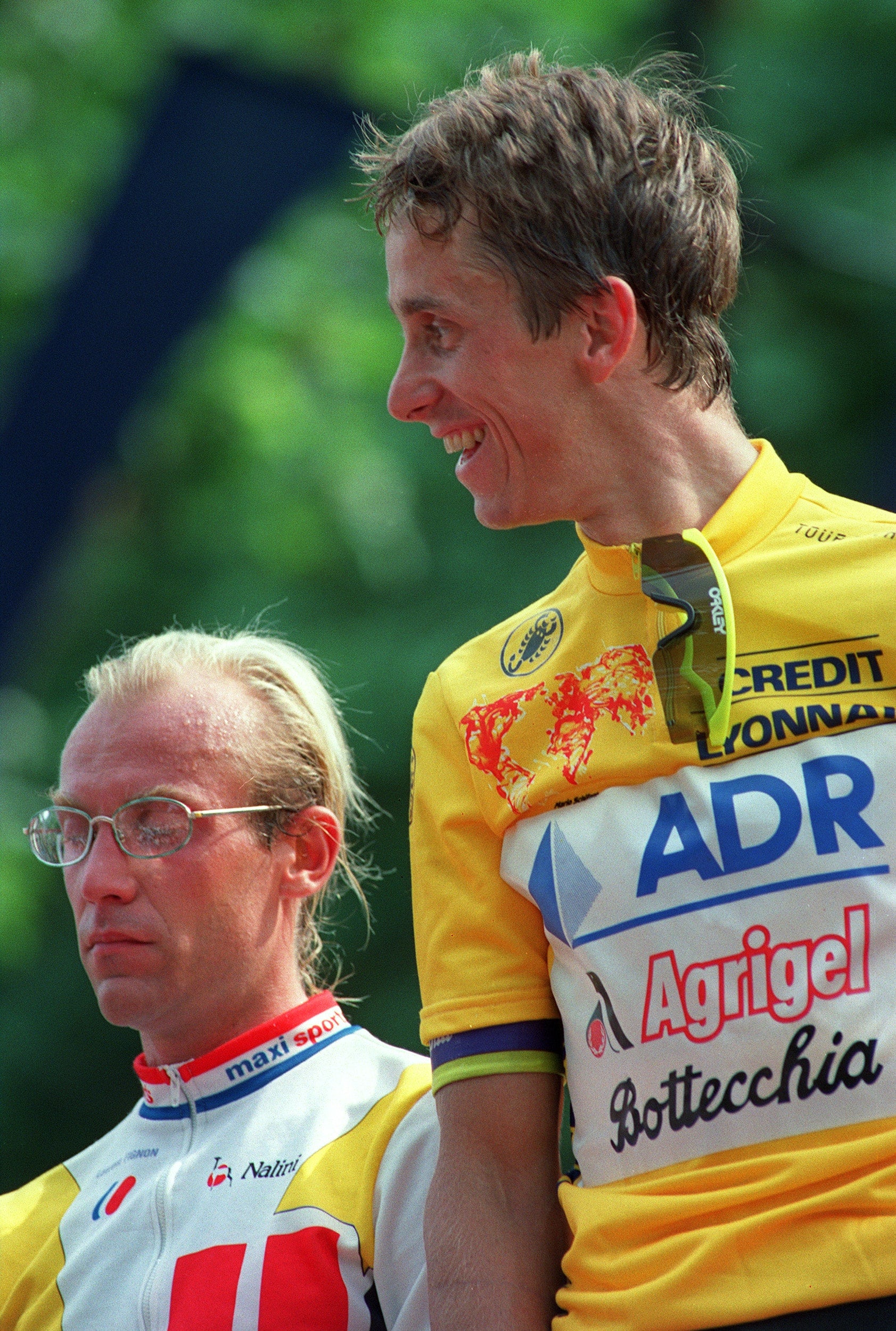 Fignon, junto a Greg Lemond, quien ganó el Tour de Francia de 1989