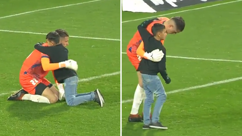 Niño consuela a portero de Defensa y Justicia