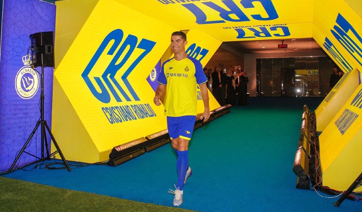 Cristiano Ronaldo en su presentación en el Al Nassr