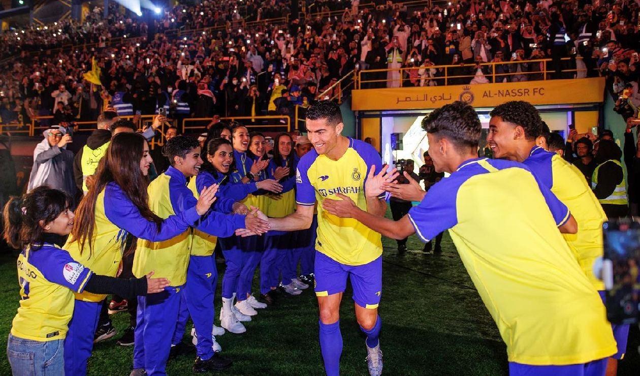 Cristiano Ronaldo en su presentación en el Al Nassr