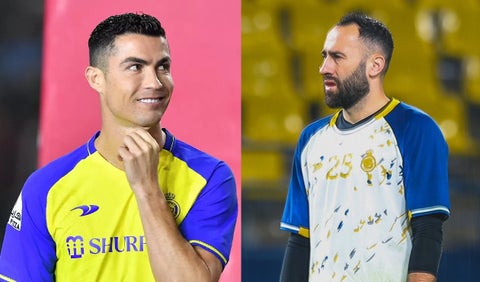 Cristiano Ronaldo y David Ospina en Al Nassr
