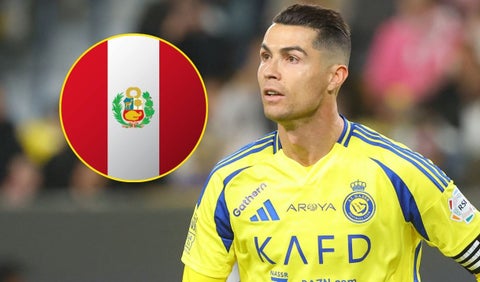 Cristiano Ronaldo con la bandera de Perú