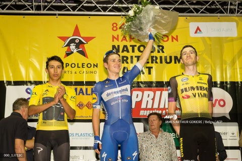 Remco Evenepoel y Egan Bernal en Bélgica