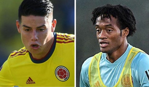 James Rodríguez y Juan Guillermo Cuadrado