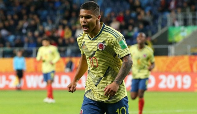 Juan Camilo 'Cucho' Hernández debutó haciendo doblete con la Selección Colombia frente a Costa Rica