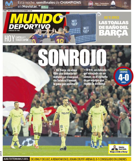 Portada Mundo Deportivo, tras victoria del Liverpool