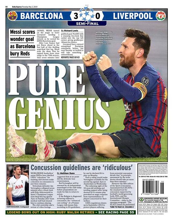 El Daily Express con Messi en portada