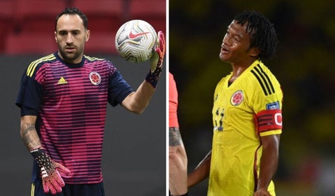 David Ospina y Juan Guillermo Cuadrado con la selección Colombia