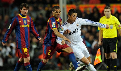 Dani Alves, Cristiano Ronaldo, Lionel Messi