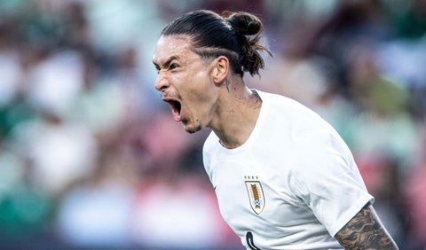 Darwin Núñez con la selección de Uruguay