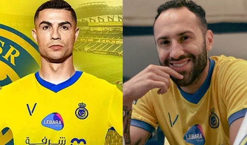 David Ospina y Cristiano Ronaldo, jugadores del Al Nassr