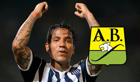 Dayro Moreno y logo Bucaramanga