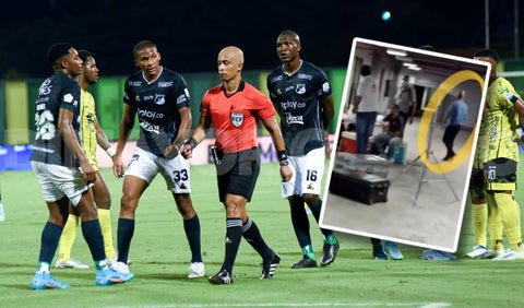 Deportivo cali, asistente técnico en el camerino de los arbitros
