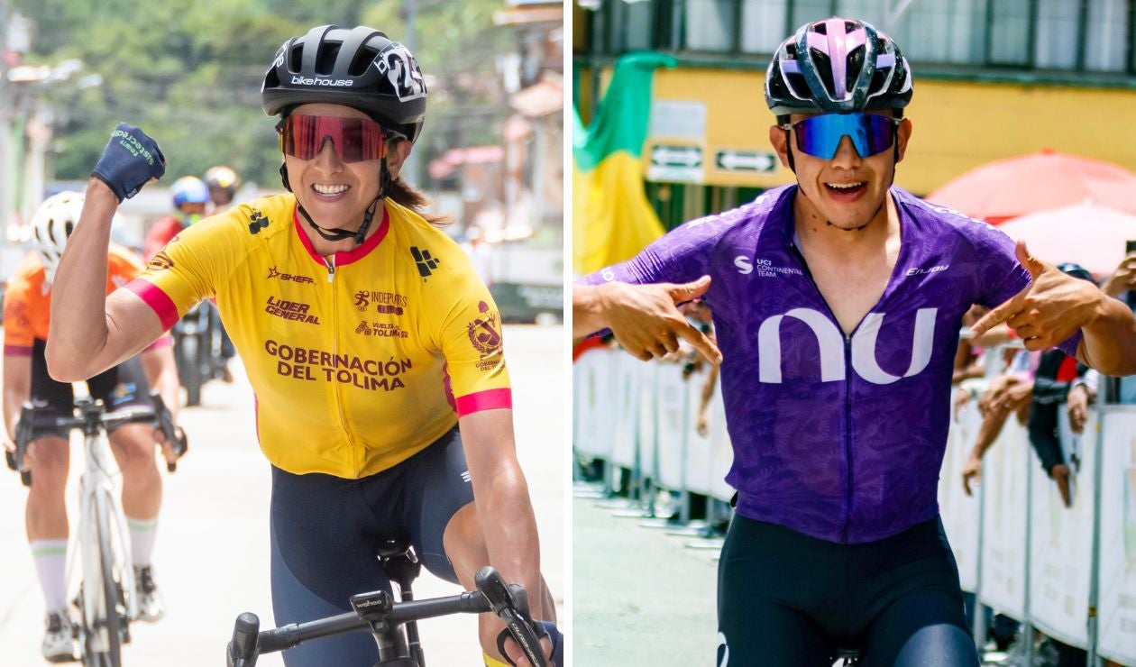 Diana Peñuela y Javier Jamaica, ganadores de la etapa 3 de la Vuelta al Tolima