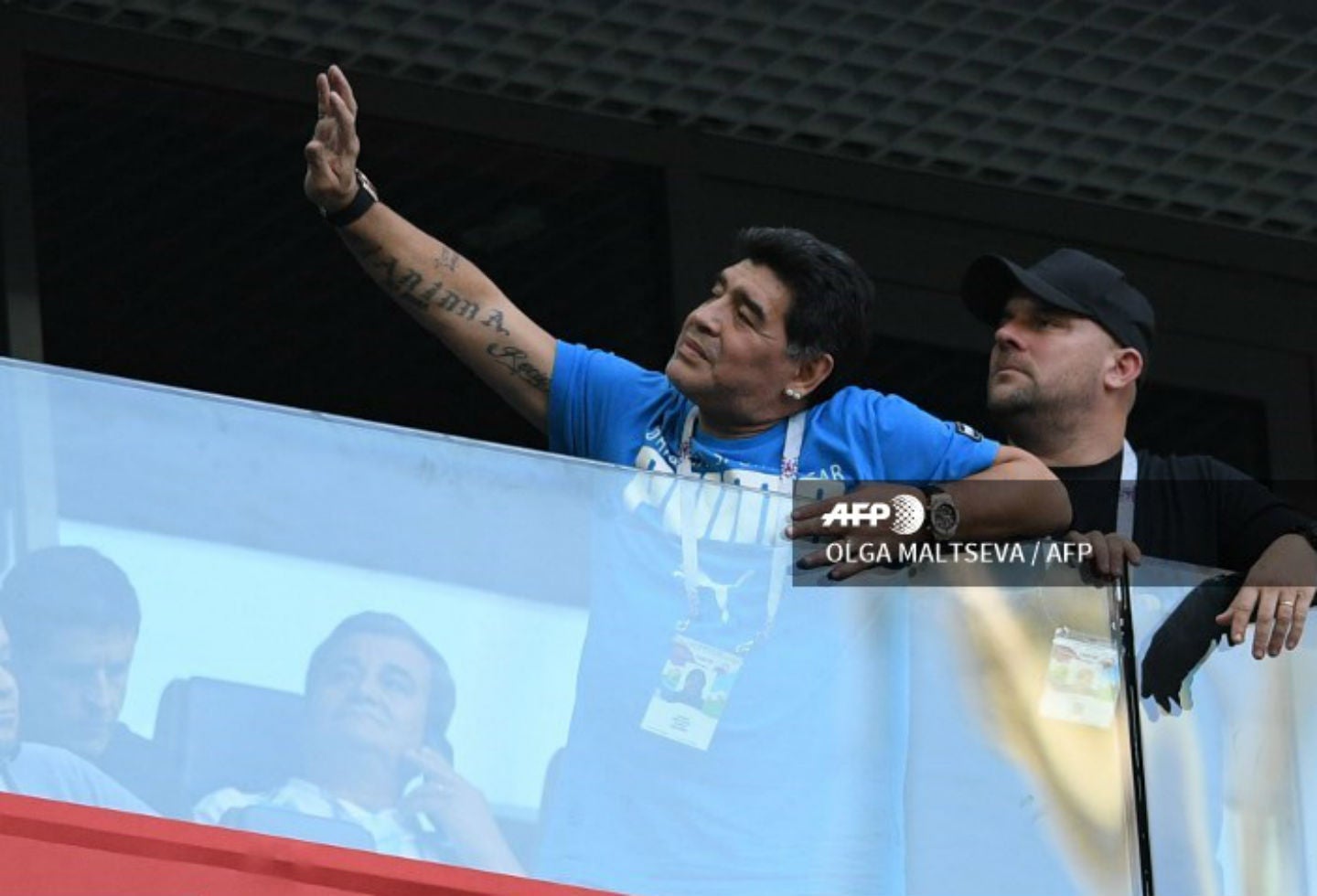 De manera insólita se comportó Diego Maradona en el partido entre Argentina y Nigeria