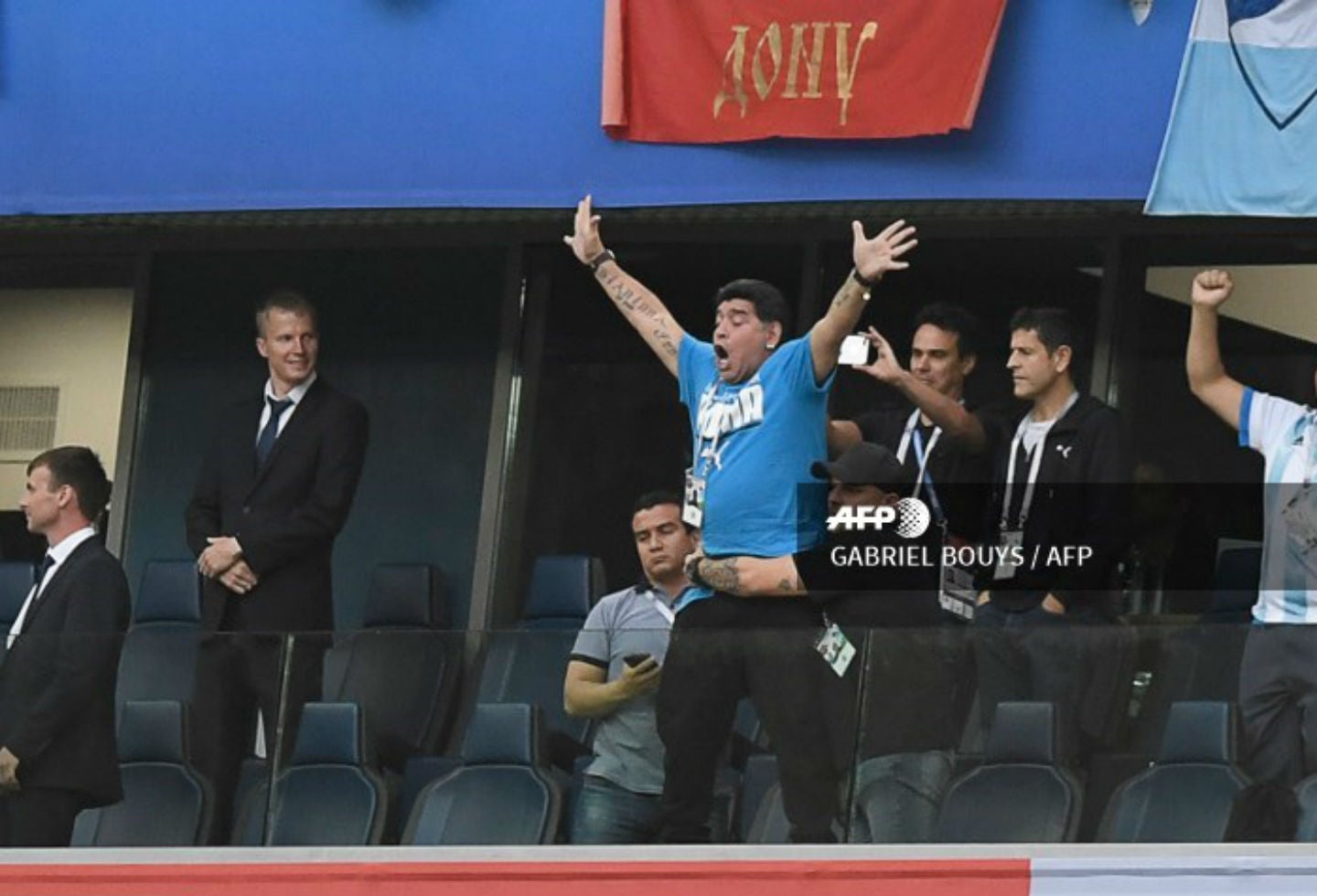 De manera insólita se comportó Diego Maradona en el partido entre Argentina y Nigeria