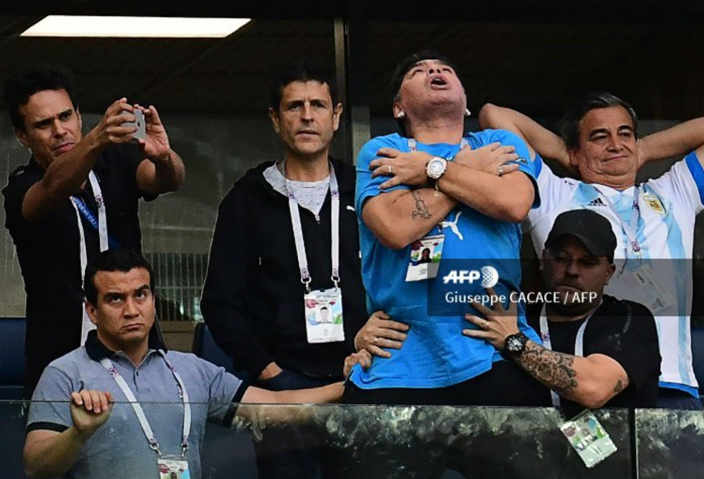 De manera insólita se comportó Diego Maradona en el partido entre Argentina y Nigeria