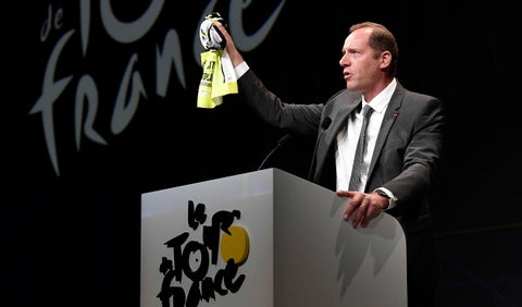 Christian Prudhomme, director del Tour de Francia, presentando la ruta oficial de la edición 2018