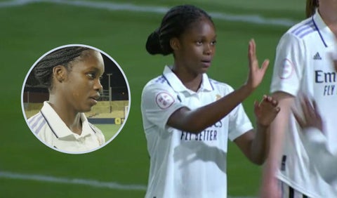 Linda Caicedo celebrando su primer gol con Real Madrid