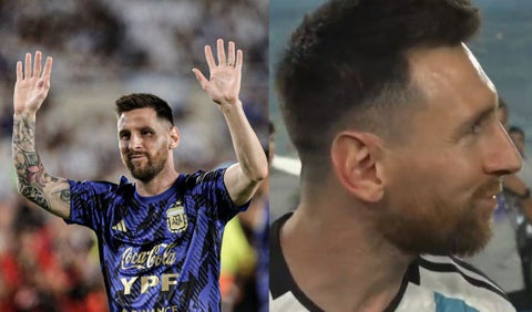 Lionel Messi en la previa del Argentina vs Panamá