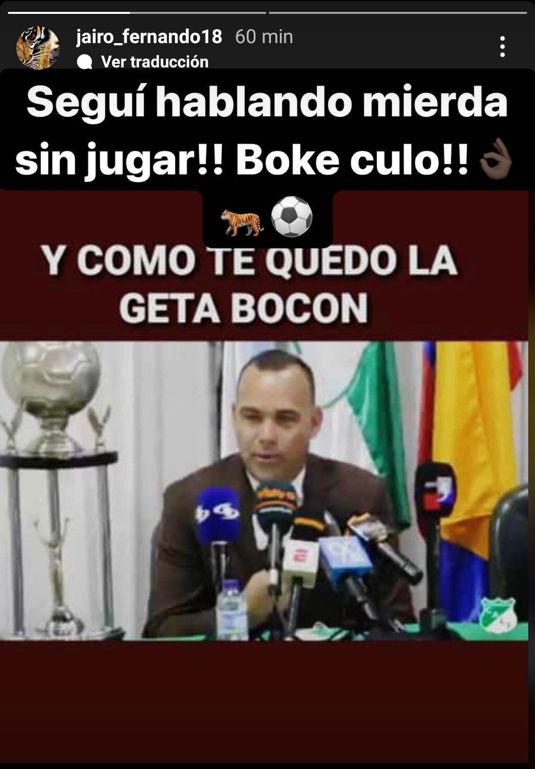 'Tigre' Castillo, publicación en Instagram