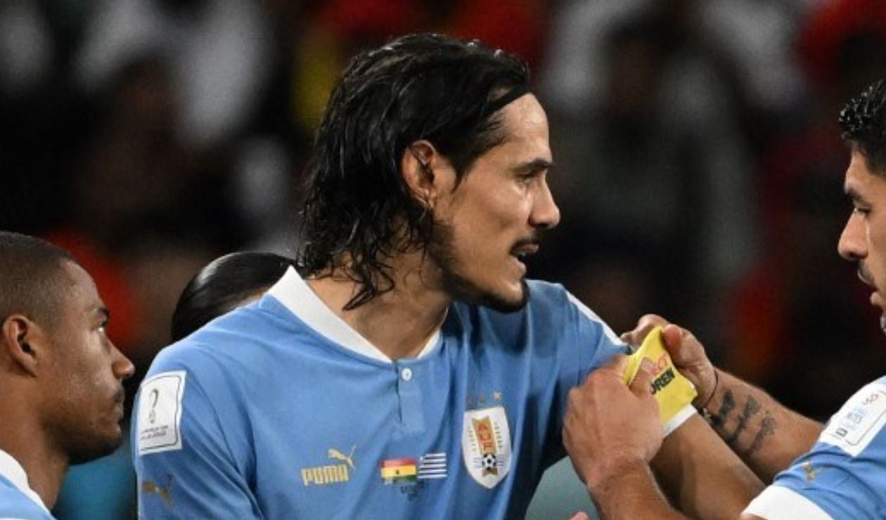 Edinson Cavani con la selección de Uruguay