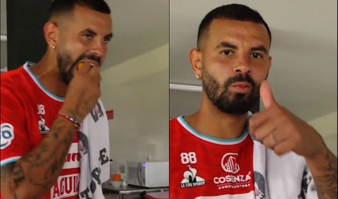 Edwin Cardona y su gesto probando chontaduro