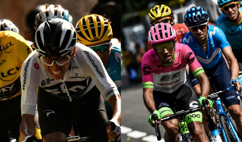 Egan Bernal y Daniel Martínez, ciclistas colombianos
