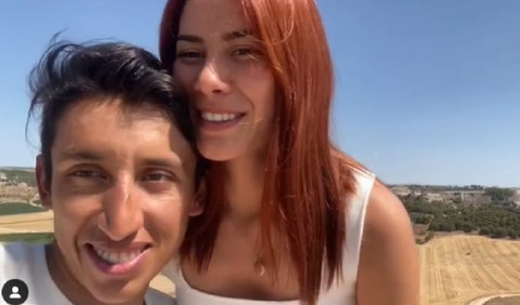 Egan Bernal y María Fernanda Motas