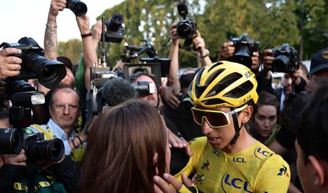 Egan Bernal y su madre