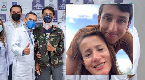 Egan Bernal y su mamá Flor Marina Gómez