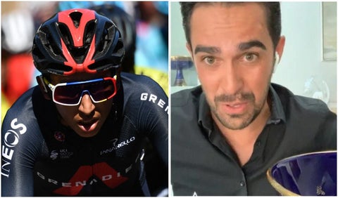 Egan Bernal y Alberto Contador