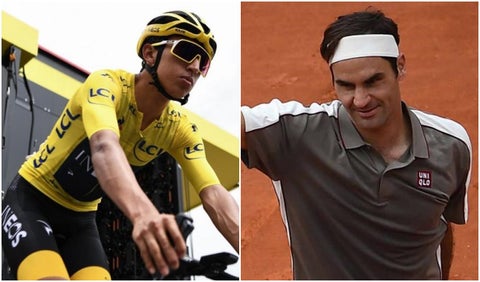 Egan Bernal y Roger Federer