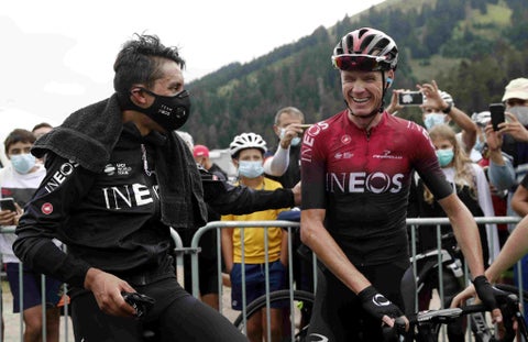 Egan Bernal y Froome en el Ineos