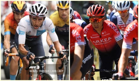 Egan Bernal y Nairo Quintana