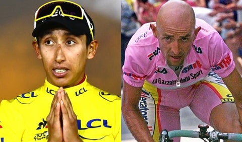 Egan Bernal y Marco Pantani