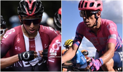 Egan Bernal y Rigoberto Urán, ciclistas colombianos