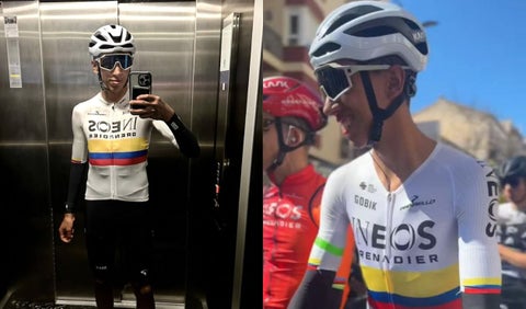 Egan Bernal en una contrarreloj del Giro de Italia