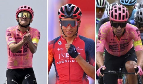 O Gran Camiño; etapa 1: posición en la general de Egan, Rigo y Carapaz