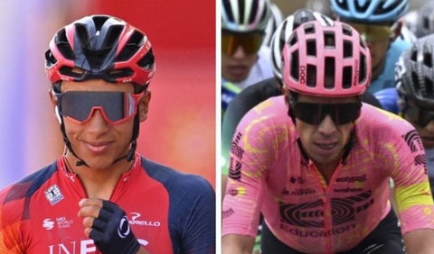 Egan Bernal y Rigoberto Urán