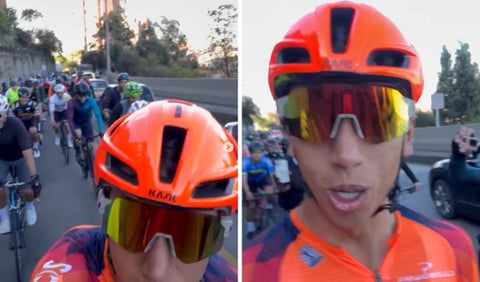 Egan Bernal y su rodada en Bogotá