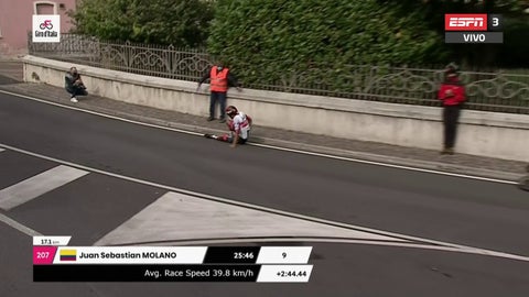Caída Juan Sebastián Molano en el Giro de Italia