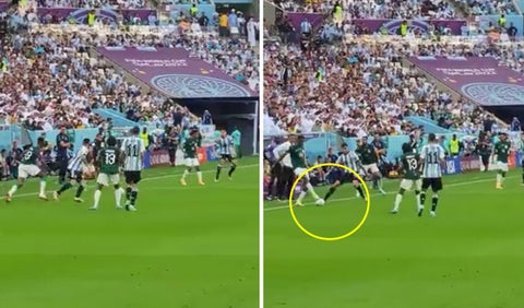 El caño de un árabe a un argneitno que nadie vio, Mundial Qatar 2022